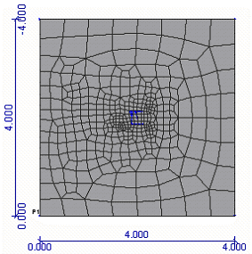 Refinement zone with Radius = 1.0m and step for 0.1m in the neighborhood of the "point support" object is defined