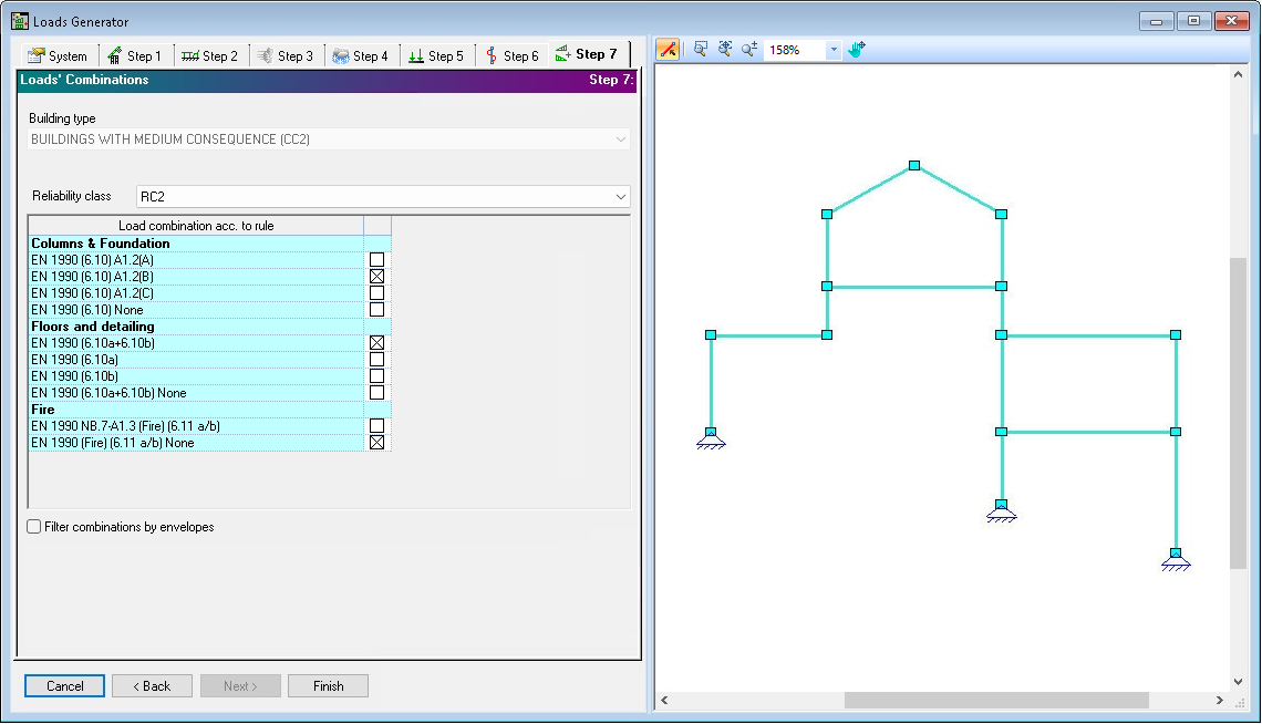 Loads Generator Step 7: Loads Combinations