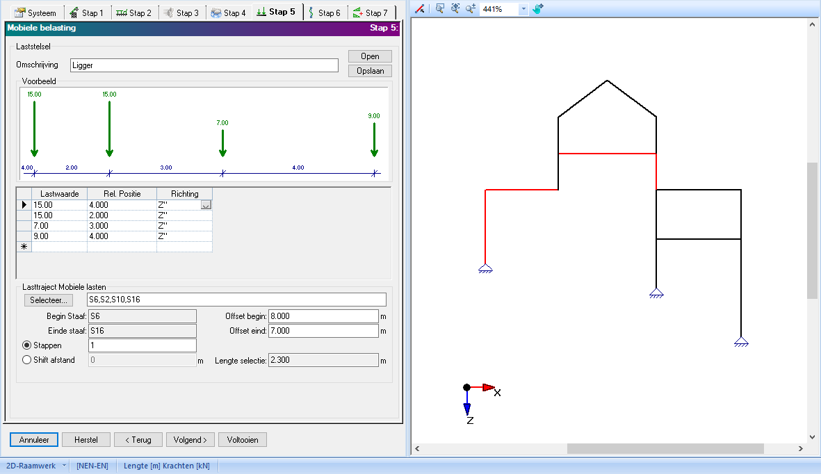 Loads Generator Step 5: Moving Loads (for beam elements)