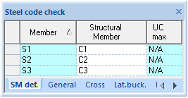 Steel code check: Structural member definition