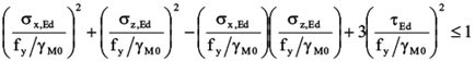 Unity check formula according to EN|NEN-EN1993-1-1#6.2.1(6.1)