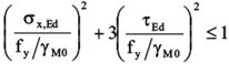 Unity check formula according to EN|NEN-EN1993-1-1#6.2.1(6.1) in case σz;Ed=0