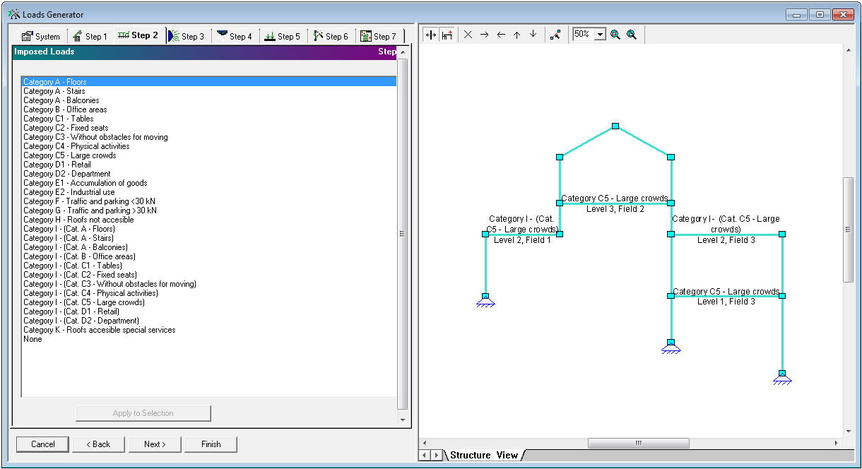 Loads Generator Step 2: Imposed Loads