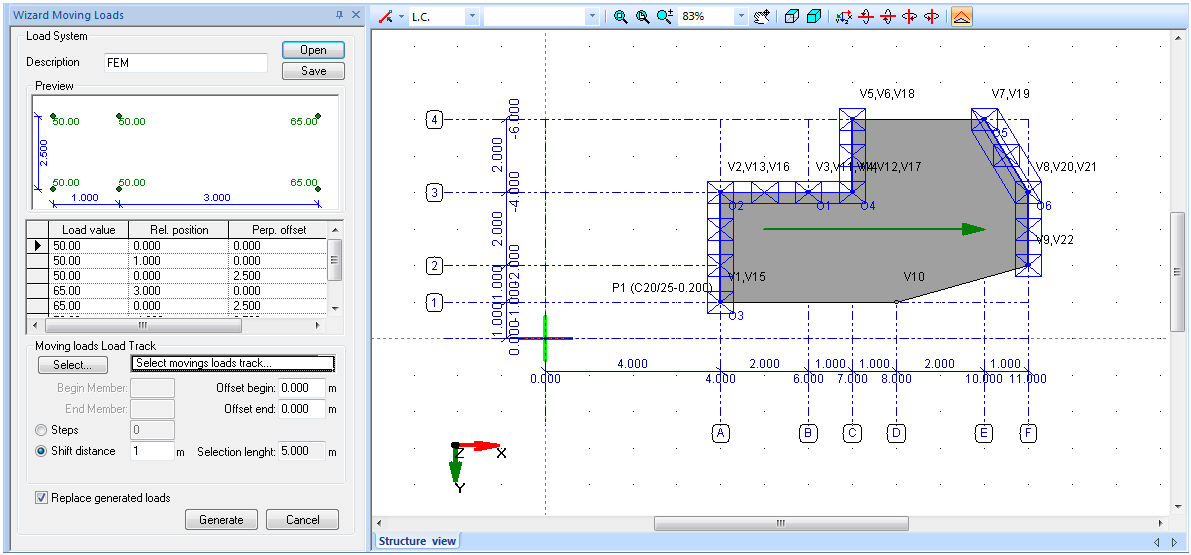 Loads Generator Step 9: Moving Loads (for FEM elements)