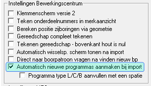 Automatisch sponningen aanmaken